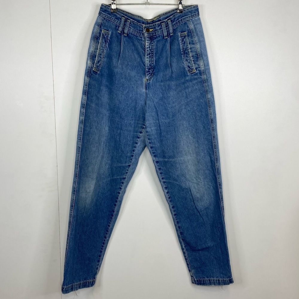 Vintage Liz Claiborne Baggy Wide Leg Size 14 High Rise Jeans Blue Denim Pants